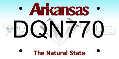 DQN770 Arkansas License Plate