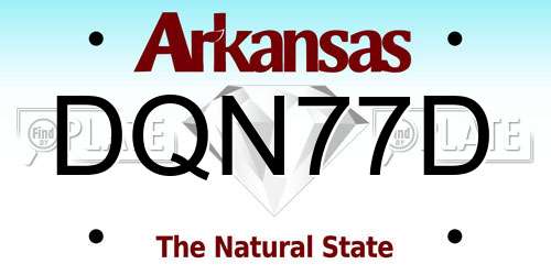 DQN77D Arkansas License Plate