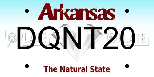 DQNT20 Arkansas License Plate