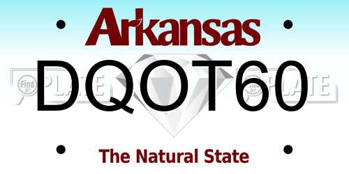 DQOT60 Arkansas License Plate