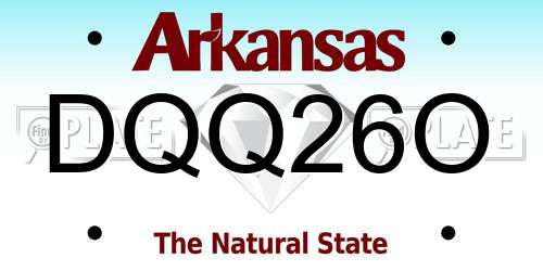 DQQ26O Arkansas License Plate
