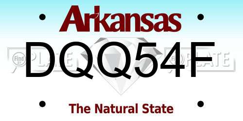 DQQ54F Arkansas License Plate