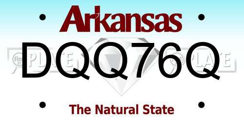 DQQ76Q Arkansas License Plate