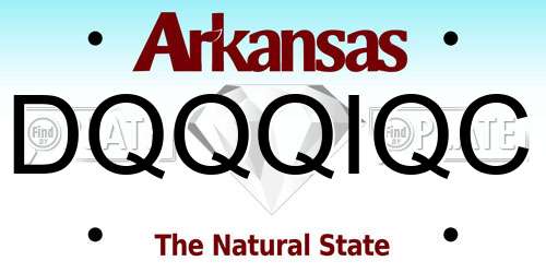 DQQQIQC Arkansas License Plate
