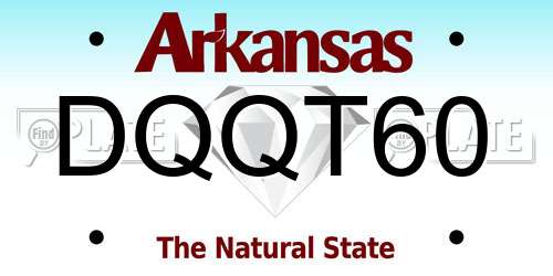 DQQT60 Arkansas License Plate