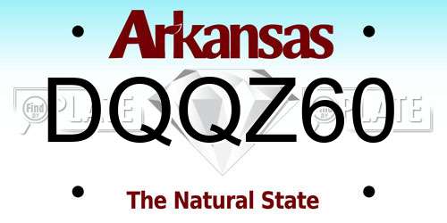 DQQZ60 Arkansas License Plate