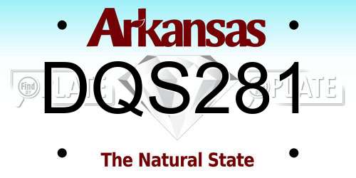 DQS281 Arkansas License Plate