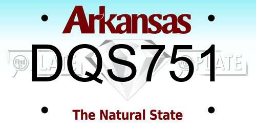 DQS751 Arkansas License Plate