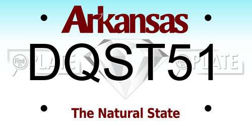 DQST51 Arkansas License Plate