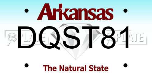 DQST81 Arkansas License Plate