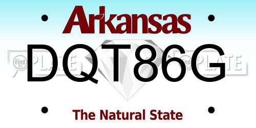 DQT86G Arkansas License Plate