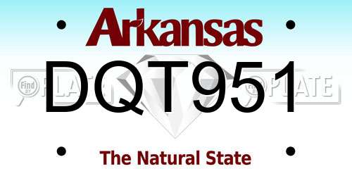 DQT951 Arkansas License Plate