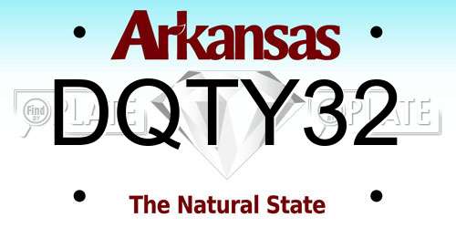 DQTY32 Arkansas License Plate