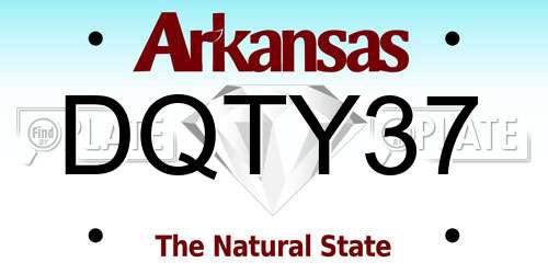 DQTY37 Arkansas License Plate