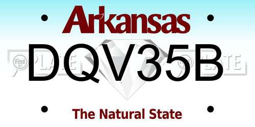 DQV35B Arkansas License Plate