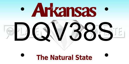DQV38S Arkansas License Plate