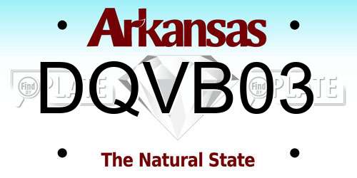 DQVB03 Arkansas License Plate