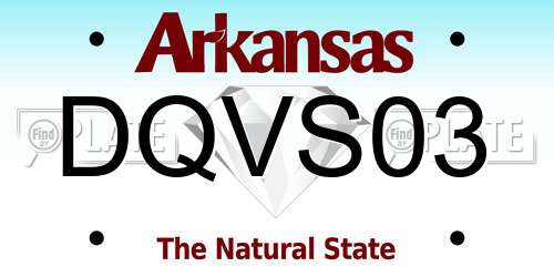 DQVS03 Arkansas License Plate