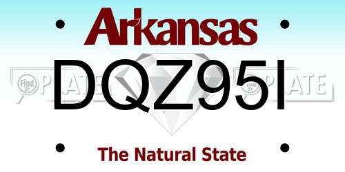 DQZ95I Arkansas License Plate
