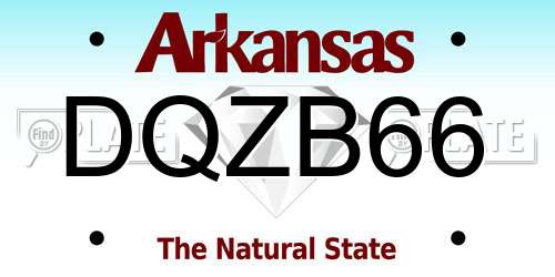 DQZB66 Arkansas License Plate