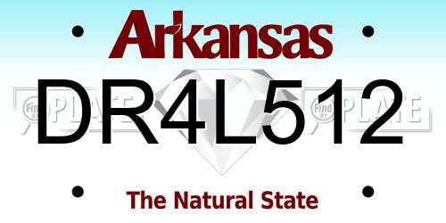 DR4L512 Arkansas License Plate