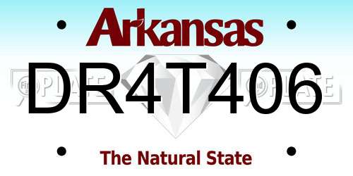DR4T406 Arkansas License Plate