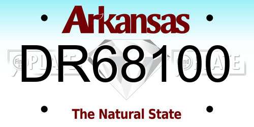 DR68100 Arkansas License Plate