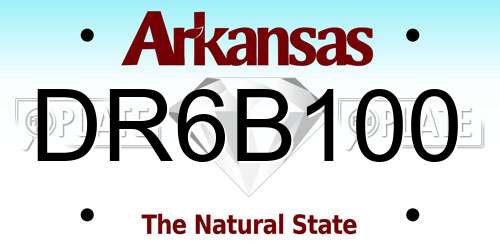 DR6B100 Arkansas License Plate