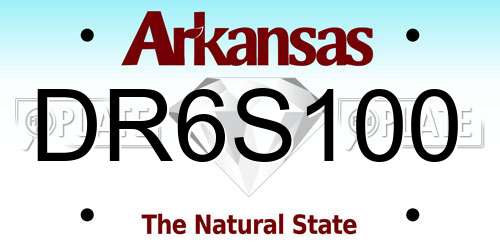 DR6S100 Arkansas License Plate