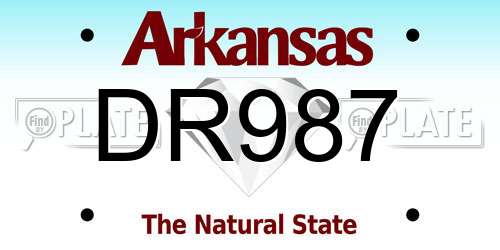 DR987 Arkansas License Plate