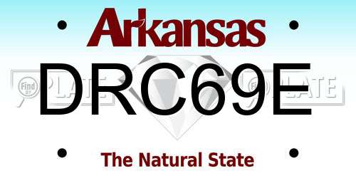 DRC69E Arkansas License Plate