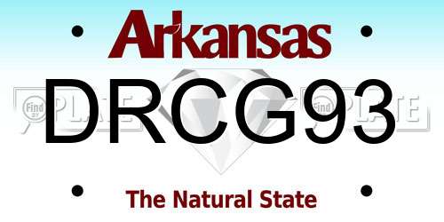 DRCG93 Arkansas License Plate