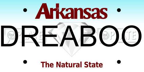 DREABOO Arkansas License Plate