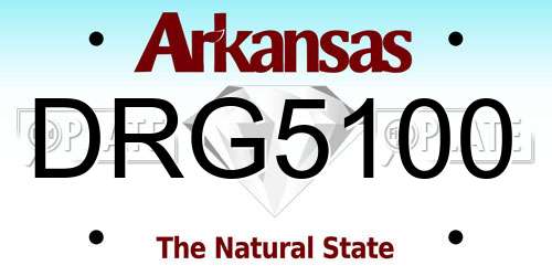 DRG5100 Arkansas License Plate