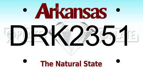 DRK2351 Arkansas License Plate