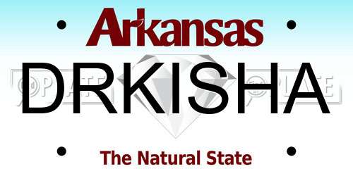 DRKISHA Arkansas License Plate