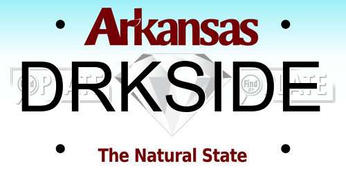 DRKSIDE Arkansas License Plate