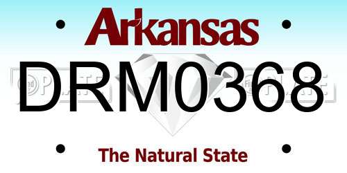 DRM0368 Arkansas License Plate