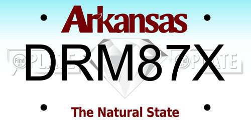 DRM87X Arkansas License Plate