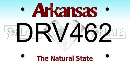 DRV462 Arkansas License Plate