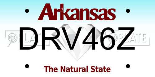 DRV46Z Arkansas License Plate