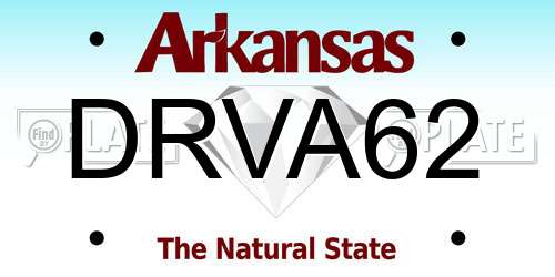 DRVA62 Arkansas License Plate