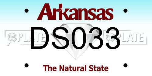 DS033 Arkansas License Plate