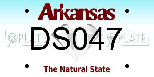 DS047 Arkansas License Plate