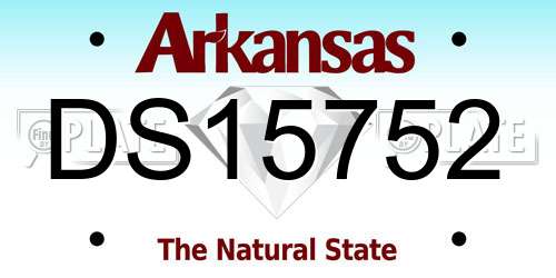 DS15752 Arkansas License Plate