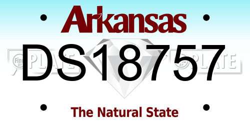 DS18757 Arkansas License Plate