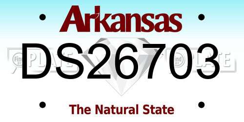DS26703 Arkansas License Plate
