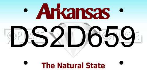 DS2D659 Arkansas License Plate