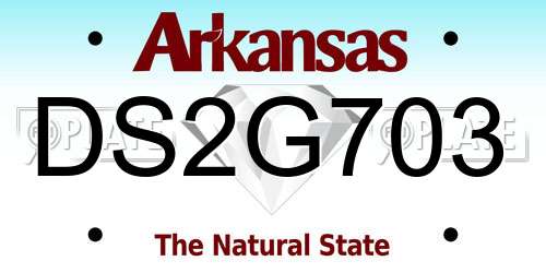 DS2G703 Arkansas License Plate