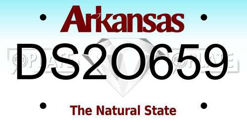 DS2O659 Arkansas License Plate